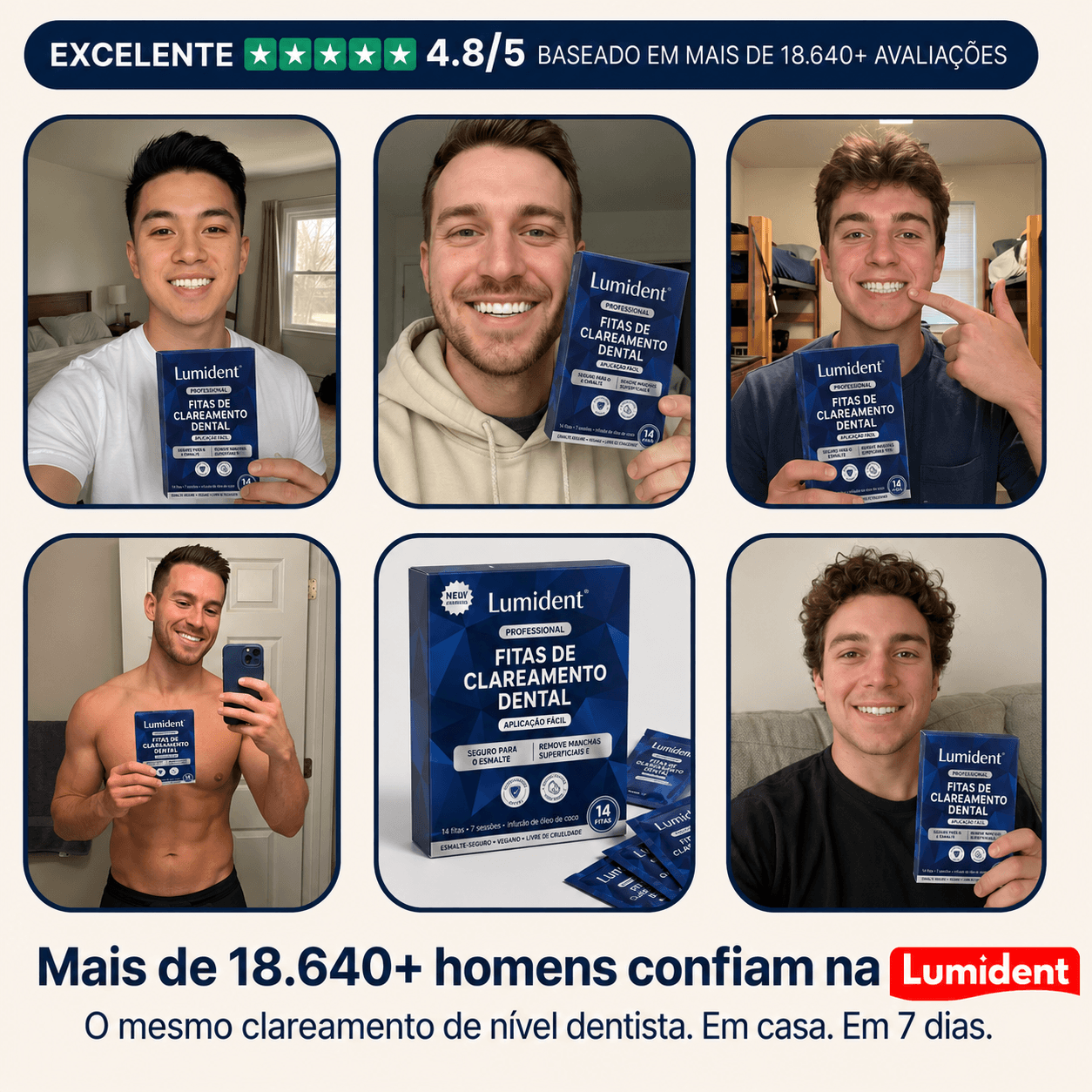 Lumident - Tiras de Clareamento Dental Instantâneo (14 Tiras)
