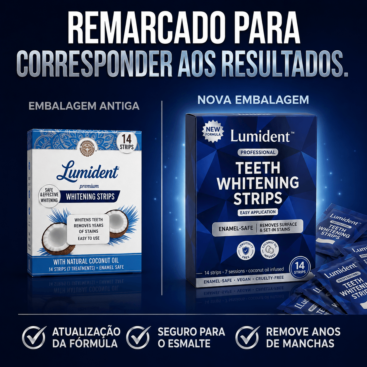 Lumident - Tiras de Clareamento Dental Instantâneo (14 Tiras)